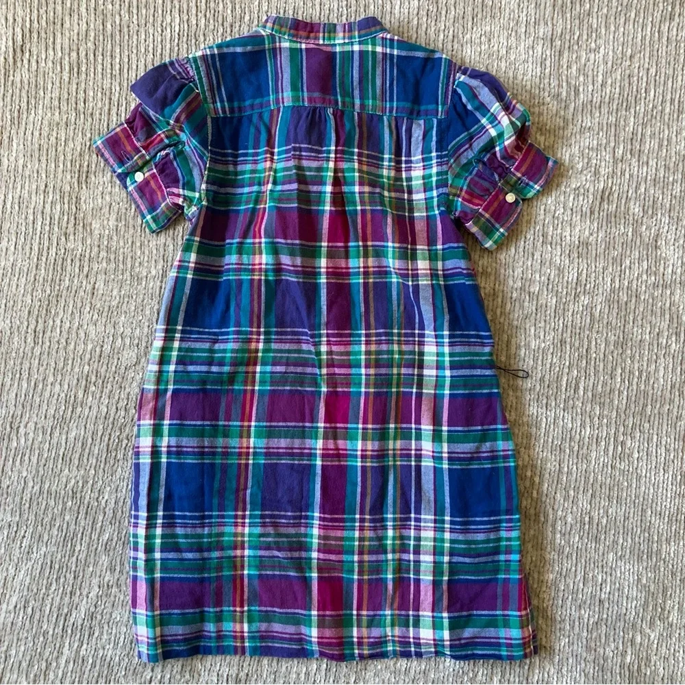 Ralph Lauren Plaid Ruffle Shirt Dress Size 6 Fall‎ Back to School Prep Classic